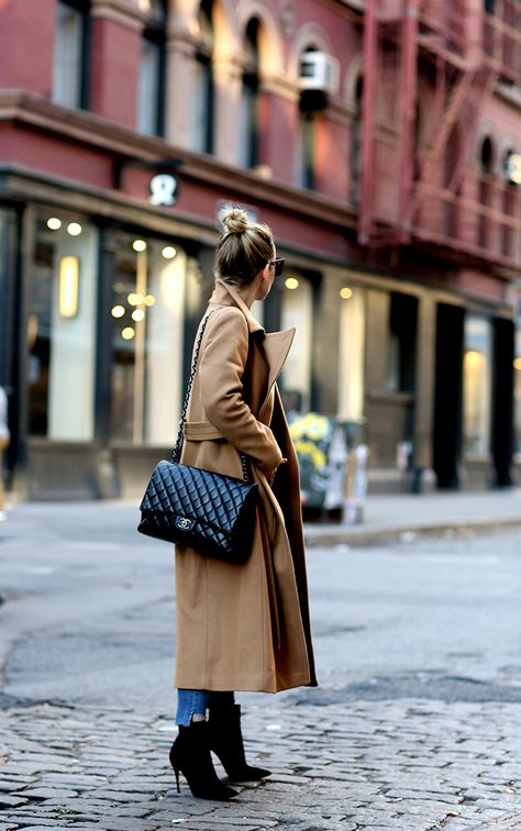 Chanel Classic Flap Bag Outfit, Flap Bag Outfit, Chanel Maxi, Brooklyn Blonde, Chanel Price, Chanel Classic Flap Bag, Bag Outfit, Classic Flap Bag, Camel Coat