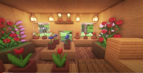 Flower Shop Interiors Minecraft, Minecraft Florist Shop, Flower Shop Minecraft Ideas, Minecraft Florist, Shop Minecraft Ideas, Flower Shop Minecraft, Minecraft Flower Shop, Minecraft Lake, Minecraft Plants