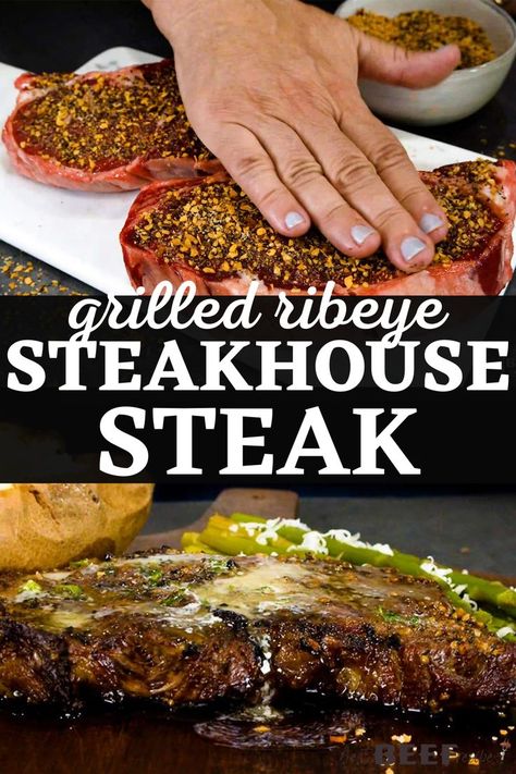 Our Grilled Ribeye Steak is juicy and decadent with a rich garlic butter sauce and brown sugar steak rub that leaves you craving bite after bite! We'll show you how to cook ribeye steak on the grill, so perfectly, it will remind you of your favorite steakhouse steak. It's easy and takes under an hour. You will want to stay home and enjoy this ribeye over and over again!