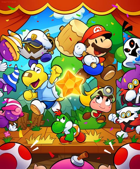 Mario Party Fanart, Koops Paper Mario, Paper Mario Thousand Year Door Fanart, Paper Mario Wallpaper, Paper Mario Art, Paper Mario Fanart, Super Mario Fanart, Paper Mario Thousand Year Door, Mario And Luigi Superstar Saga