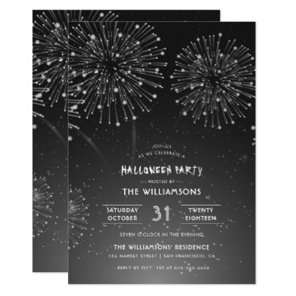 #Fireworks Party | Modern Typography Halloween Part Card - #Halloween happy halloween #festival #party #holiday Fireworks Party, Christmas Party Host, Surprise Party Invitations, Cocktail Party Invitation, Modern Baby Shower Invitations, Custom Baby Shower Invitations, Bridal Shower Cards, Holiday Invitations, Birthday Surprise Party