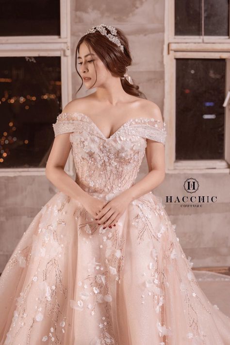 Peach Wedding Dress, Peach Gown, Disney Weddings, Off Shoulder Wedding Dress, Fairy Tale Wedding Dress, Peach Wedding, Fairy Tale Wedding, Yes To The Dress, Dresses Lace