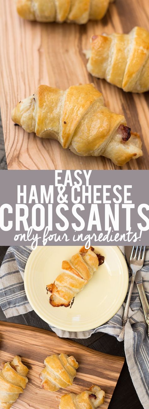 Starbucks Ham And Swiss Croissant Copycat, Breakfast For Dinner Party, Ham And Cheese Croissants, Savory Pastries, Ham And Cheese Croissant, Cheese Croissant, Leftover Ham Recipes, Easy Ham, Easy Puff Pastry