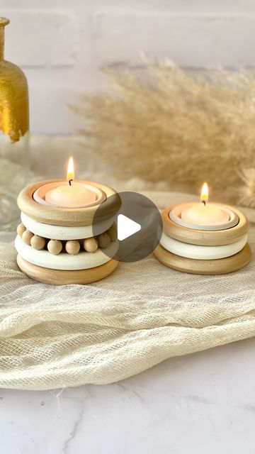 Curtain Rings Crafts, Wood Blocks Diy, Wooden Candle Stand, Diy Blocks, Boho Diy, Diy Crafts For Home Decor, Candle Stand, Recycled Wood, Diy Arts And Crafts