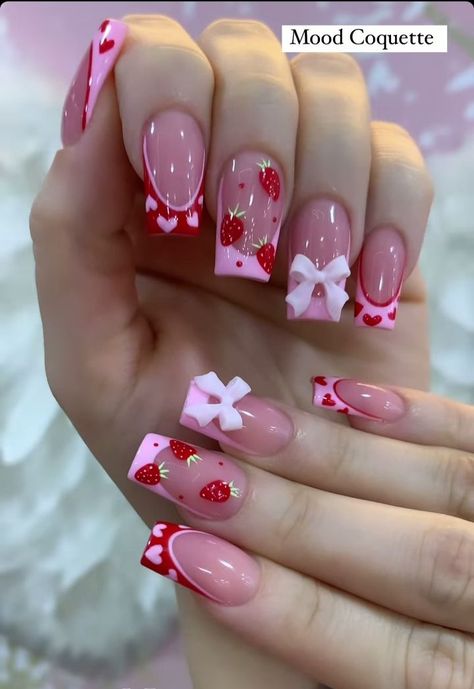 Nails Art Designs Summer, Nail Inspo Bday, Pink Nail Designs Barbie, May Inspired Nails, Cute Nails Designs For Acrylics, Aesthetic Nail Art, Nail Info, 2024 Trendy Nails, Nail French Design