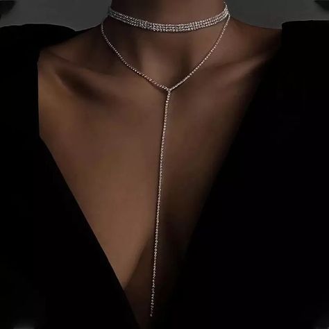 Fashion Multi Layers Rhinestone Choker Necklace 2022 Jewelry Long Tassel Crystal Pendant Necklaces for Women Fancy Jewelry Necklace, Necklace Outfit, Long Tassel Necklace, Cheap Necklaces, Rhinestone Choker Necklace, Crystal Choker Necklace, Rhinestone Choker, Chain Fashion, Crystal Choker