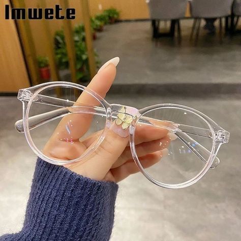 Frames For Spectacles, Round Transparent Glasses, Frames Of Spectacles, Glasses Frames For Women Clear, Trending Spectacles For Women, Glasses Transparent Frame, Clear Glasses Frames Black Women, Transparent Specs Frames Women, Transparent Glasses Aesthetic