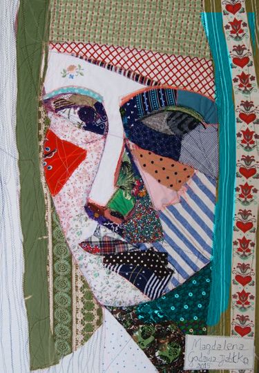 Art Fibres Textiles, Portrait Quilts, Collage Art Projects, Colors And Patterns, Textile Fiber Art, Portrait Canvas, Sewing Art, Art Portrait, Art Textile