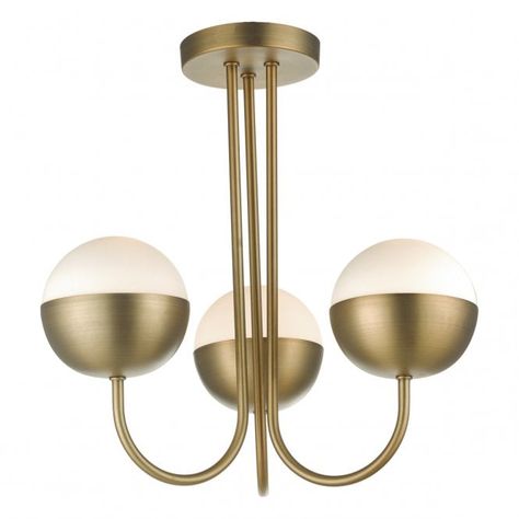 Size: Height 38cm     Diameter 40cm Wattage: 3x 11w Max Golf ball  Socket: E14/SES Screw type Globe Lamps, Dar Lighting, Semi Flush Lighting, Semi Flush Ceiling Lights, Light Ceiling, Traditional Lighting, Opal White, Low Ceiling, Flush Ceiling Lights