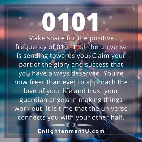 Angel numbers come into our lives to send us a message and tell us something important. Each time a certain number keeps appearing in your life, this has to be taken seriously because there is far more to it than just basic number seeing. Every number hides a story and a message that can potentially help us discover a solution for all our problems. Angel number 0101 is telling you to gather strength and start changing your life completely, until you reach the point of ultimate satisfaction. 1:01 Angel Number Meaning, 01 01 Angel Number, 1:01 Angel Number, 0101 Angel Number Meaning, 101 Angel Number Meaning, 101 Angel Number, 0101 Angel Number, 0101 Meaning, Changing Your Life