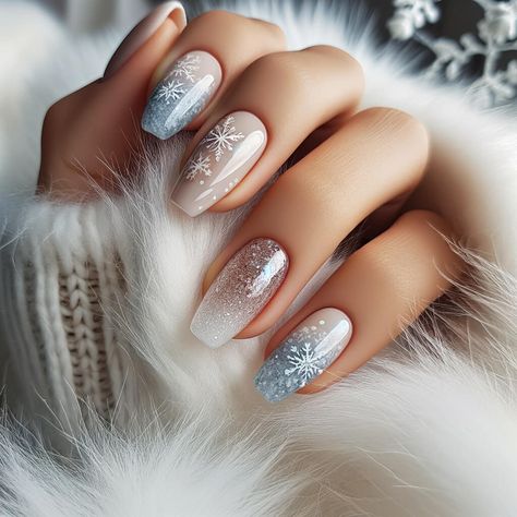 Enchanting Winter Nails for 2023 – You should definitely try out - CozyLifeJournal Winter Bridal Nails, Winter Wedding Nails For Bride, Reveal Nails, Winter Wedding Nails, Gender Reveal Nails, Acrylic Nail Ideas, Winter Nail Ideas, Opi Nail Colors, Eye Nail Art