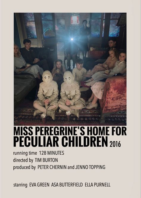 Minimalistic/polaroid movie poster by me Movie Posters Vintage Originals, Miss Peregrines Home, Movies Minimalist, Polaroid Movie Poster, Miss Peregrine's Peculiar Children, 80s Movie Posters, Tv Posters, Movies Comedy, Miss Peregrines Home For Peculiar