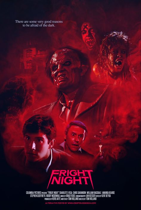 Fright Night (1985) | Poster art by Creepy Duck Design Fright Night 1985, William Ragsdale, Fright Night 2011, Alt Posters, Happy New Year Photo, 2011 Movies, Horror Pictures, Best Horror Movies, Horror Posters