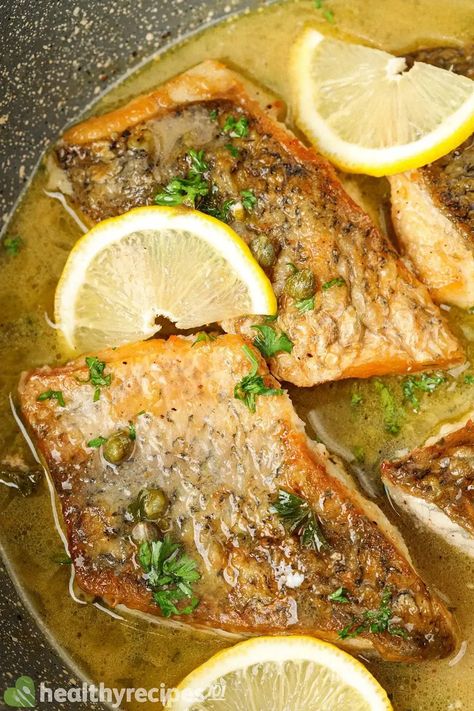 Sea Base Recipe, Easy Sea Bass Recipes, Sea Bass Dinner, Seabass Fillet Recipe, Sea Bass Recipes Pan Seared, Sea Bass In Garlic Butter Sauce, Sea Bass Fillet Recipes, Angel Hair Recipes, Pan Seared Sea Bass