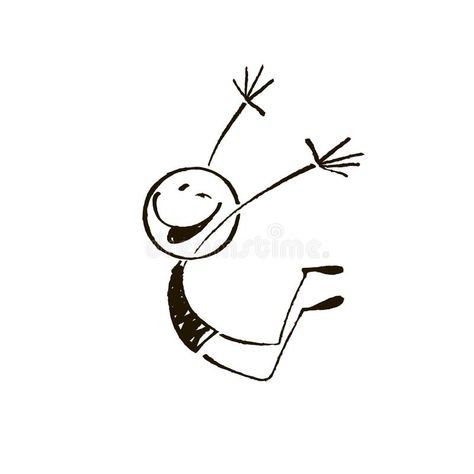 Happy stick figure. Vector hand drawn illustration royalty free illustration Happy Stick Figure Drawings, Stick Figure Thinking, Stick Man Tattoo, Morality Art, Stick Men Drawings, Face Doodles, Bullet Journal Work, Friends Journal, Stick Drawings