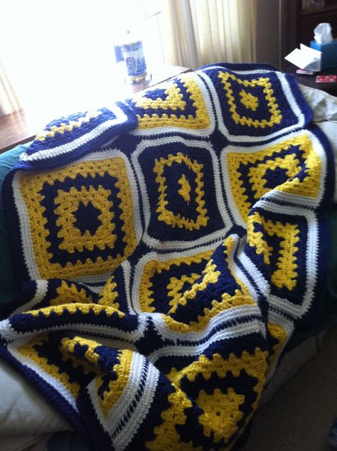 La Rams Crochet Blanket, Michigan Crochet Blanket, Crochet Wheelchair, Yellow Jacket Bee, Crotchet Blankets, Lap Blankets, Crocheted Stuff, Appalachian State, Afghans Crochet