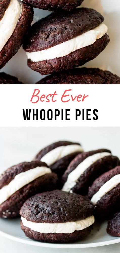 Whoopie Pie Filling Without Fluff, Best Chocolate Whoopie Pies, Best Whoopie Pie Recipe, Easy Whoopie Pie, Whoopie Pie Filling, Chocolate Whoopie Pies, Whoopie Pie Recipe, Whoopie Pies, Marshmallow Fluff