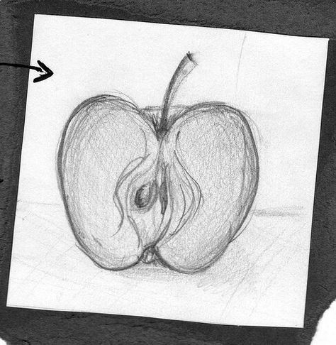 Half Apple Drawing, Carrot Drawing, Apple Drawing, Fruit Art Drawings, Natural Form Art, Apple Art, I M Bored, Valentine Ideas, Art Pencil