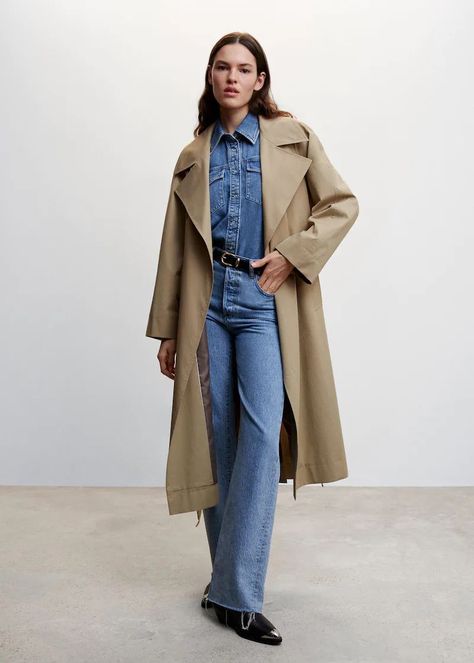 Oversized cotton trench coat | MANGO (UK) Cotton Trench Coat, Trench Coats Women, Komplette Outfits, Women's Coats & Jackets, Browning, Medium Brown, Outfit Inspirationen, Repellent, Fashion Item