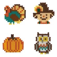 Pearler Bead Patterns Thanksgiving, Autumn Hama Beads, Turkey Perler Bead Patterns, Thanksgiving Perler Beads, Crochet Thanksgiving, Melted Beads, Melty Bead Designs, Jar Covers, Christmas Perler Beads