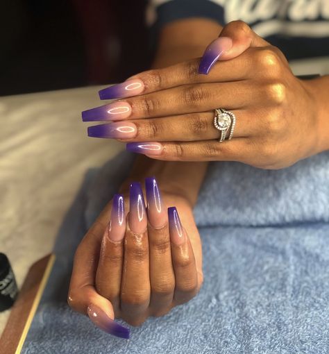 ASVPNAILBAR on Twitter: "💜💜💜💜… " Dark Purple Ombre Nails, Dark Purple Nail Designs, Purple Ombre Nails, Nails Dark, Wow Nails, Purple Nail Designs, Purple Nail, Nails Colors, Unique Acrylic Nails