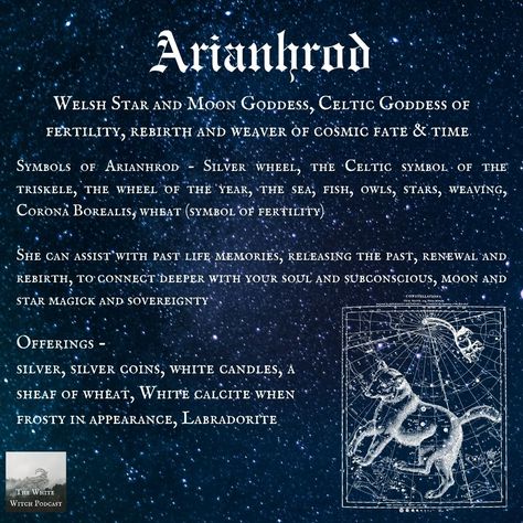 Celtic Moon Goddess, Arianrhod Goddesses Celtic, Arianrhod Goddess, Celtic Gods And Goddesses, Goddess Of Stars, Moon Deities, Celtic Goddesses, Celtic Ancestry, Moon Goddesses