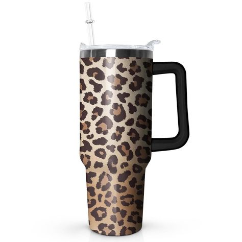 PRICES MAY VARY. LEOPARD TUMBLER: The 40 Oz leopard tumbler has leopard print. This insulated tumbler is leopard water bottle, leopard coffee mug, tumbler cheetah, leopard print mug, leopard cold cup, leopard print gifts for women, and cheetah print accessories for women. CHEETAH GIFTS: The leopard print cup as leopard print gift ideas, housewarming gifts for women, women gifts for birthday, thankful gifts for women, best friend birthday gifts for women, presents for women, things for college gi Thankful Gifts, Leopard Print Decor, Cheetah Birthday, Leopard Decor, Leopard Print Gifts, Women Things, Tumbler Leopard, 40 Oz Tumbler With Handle, Cute Cheetah