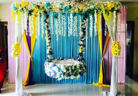 floral cradle is awesome #cradleceremony #cradleceremonydecorationideas #cradleceremonydecoration #cradleceremonydecorations #cradleceremonysongs #cradlecremonyinaustin #cradleceremonyinhyderabad #babycradleceremonydecorationideas #cradleceremony#telugusongs #cradleceremonydecorationsinhyderabad ###namingceremony #cradleceremoneydécorbangalore #babycradledecorationdesignsfor #namingceremony #cradleceremonydecorationchennai Cradle Ceremony Decorations At Home Usa, Naamkaran Decoration Ideas, Indian Floral Decor, Cradle Decoration, Indian Baby Shower Decorations, Naming Ceremony Decoration, Simple Stage Decorations, Wedding Sign Decor, Indian Wedding Decor