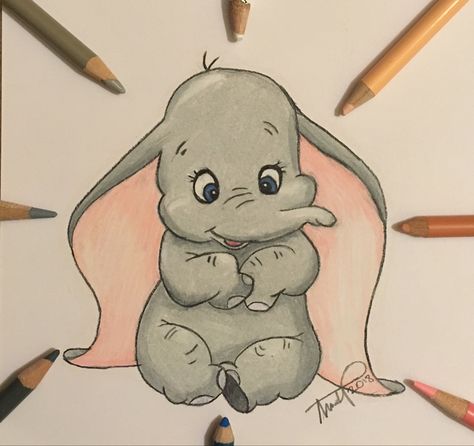 Dumbo Drawing Sketches, Dumbo Drawing Easy, Cartoon Drawings Disney Colourful, Bambi Drawings Easy, Cool Disney Drawings, Baby Disney Characters Drawings, Art Sketches Disney, Disney Animals Drawings, Cute Disney Characters Drawing