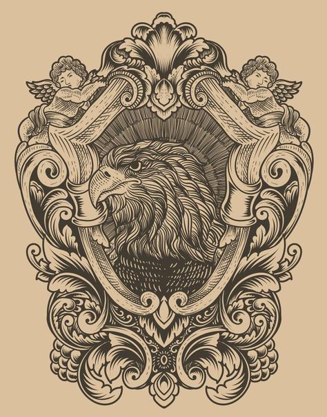 illustration vintage eagle with engraving style Vintage Eagle Logo, Vintage Eagle Illustration, Eagle Illustration, Eagle Vector, Eagle Drawing, Engraving Illustration, Eagle Logo, Illustration Vintage, Vector Free Download