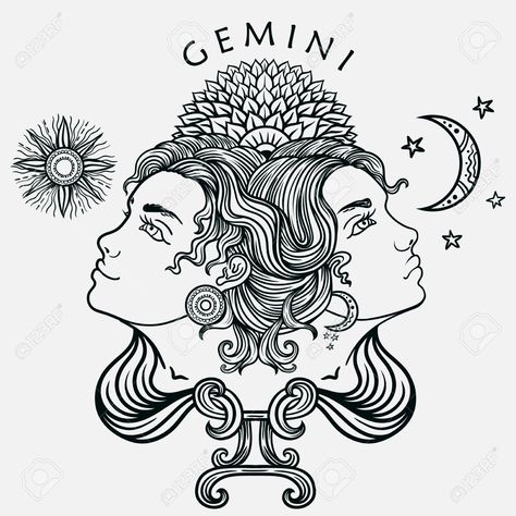 Twins Tattoo, Pegasus Tattoo, Gemini Wallpaper, Gemini Zodiac Tattoos, Gemini Tattoo Designs, Gemini Art, Kunst Tattoos, Zodiac Gemini, Gemini Tattoo