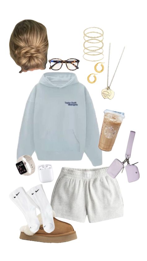 Cute Sweat Shorts Outfit, Sweat Shorts Outfit, Comfy School Outfits, Summer Romper Outfit, Dance Convention, Shoes Outfit Fashion, Outfit Layout, Outfit Inspo Casual, Trendy Outfits For Teens