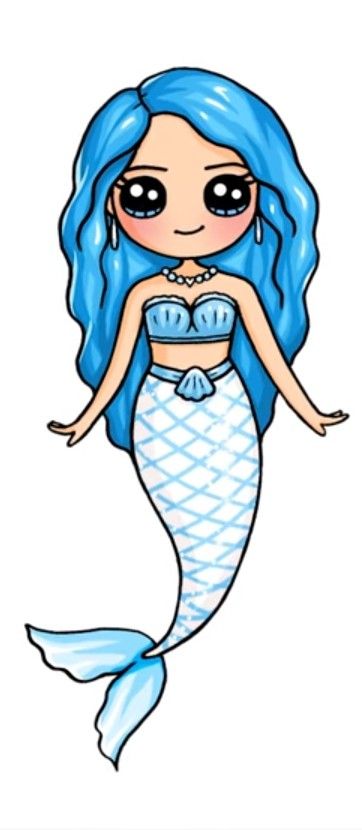 Cartoon Mermaid Drawing Easy, Drawing Ideas Mermaid, Easy To Draw Mermaid, Cute Mermaid Drawing Easy, Mermaid Face Drawing, Mermaid Drawings Easy, Mermaid Cartoon Drawing, Mermaid Easy Drawing, How To Draw A Mermaid