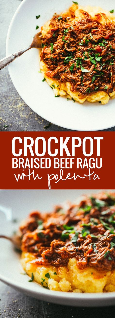 Crockpot Braised Beef, Braised Beef Ragu, Low Carb Sandwich, Beef Ragu, Polenta Recipes, Diy Easy Recipes, Braised Beef, Crock Pot Slow Cooker, Crock Pot Cooking