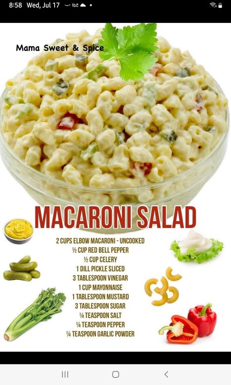 Homemade Macaroni Salad, Witchy Ideas, Macaroni Salads, Macaroni Salad Ingredients, Creamy Macaroni Salad, Meal Planing, Salad Homemade, Kfc Chicken Recipe, Best Egg Salad Recipe