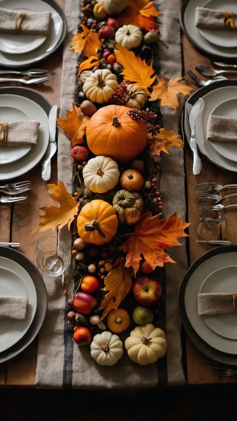 Create a warm and inviting ambiance with these fall table settings Embrace the autumn season with rustic and elegant decor for a wedding or any gathering Get inspired with upcycled ideas for your round table centerpiece including dollar tree finds Set the tone for an autumn dinner in your dining room Explore beautiful casual table arrangements that are perfect for any occasion Autumn Table Settings, Thanksgiving Table Setup, Round Table Centerpiece, Round Table Settings, Elegant Thanksgiving Table, Table Settings Ideas, Modern Decorations, Autumn Dinner, Outdoor Farmhouse