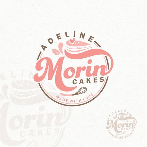 Cake Typography Design, Cakes And Pastries Logo, Baker Logo Design Ideas, Cake Brand Logo, Confectionary Logo, Pastry Logo Design Ideas, Cake Business Logo Ideas, Cake Logo Design Ideas, Micro Cake