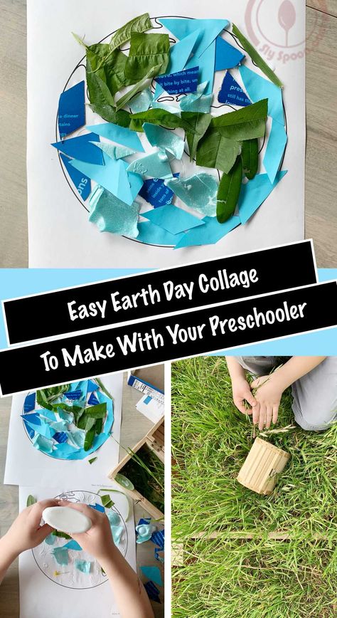 Earth Day Craft Collage Earth Day Collage, Earth Day Preschool Activities, April Lesson Plans, Earth Activities, Collage Craft, Earth Week, Earth Day Projects, Earth Craft, World Earth Day