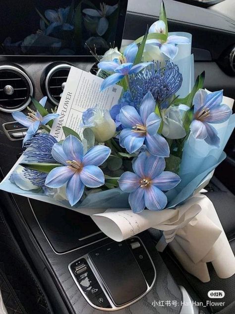 A Car, Blue Flowers, Flowers, Blue, Instagram