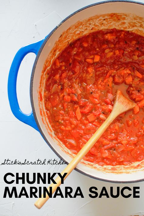 Chunky Marinara Sauce, Best Sauce Recipe, Red Sauce Pasta, Marinara Sauce Homemade, Homemade Tomato Sauce, Fire Roasted Tomatoes, Spaghetti And Meatballs, Healthy Kitchen, Fire Roasted