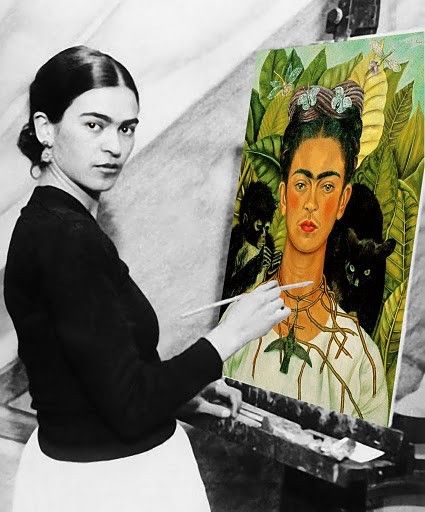 “I paint self-portraits because I am so often alone, because I am the person I know best. ” Frida Kahlo    i adore how she acknowledges her physical imperfections and how not many artists today would accept theirs.    Shes pure فريدا كاهلو, Frida Kahlo Paintings, Kahlo Paintings, Frida And Diego, Istoria Artei, Frida Art, Frida Kahlo Art, Soyut Sanat Tabloları, Diego Rivera