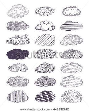 Zentangle doodle clouds Draw Hands Easy, Doodle Clouds, Cloud Sketch, Weather Journal, Planner Doodles, Zentangle Doodle, Draw Hands, Easy Drawings For Beginners, Cloud Tattoo