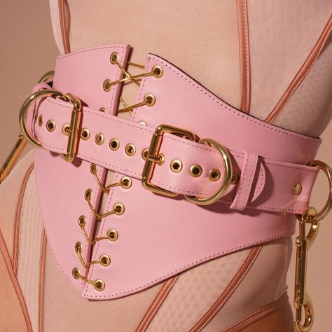 Thigh Belts, Valentines Lingerie, Grace Jones, Pink Corset, Queen Costume, Pink Set, Leather Lingerie, Leather Harness, Leather Projects