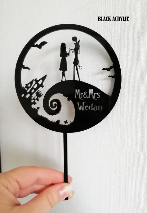 Gothic Cake Topper Wedding, Jack And Sally Wedding Cake Topper, Jack And Sally Cake Topper, Nightmare Before Christmas Wedding Cake Topper, Jack And Sally Wedding Ideas, Simply Meant To Be Wedding, Jack And Sally Wedding Cake, Nightmare Before Christmas Bridal Shower Ideas, Jack And Sally Wedding Theme