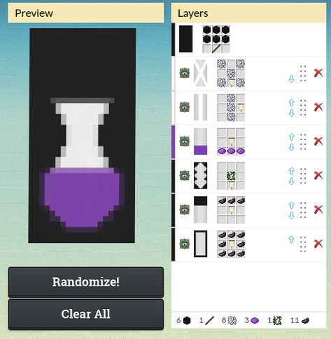 POTION BANNER Minecraft Potions Recipes 1.19, Among Us Banner Minecraft, Minecraft Roof Design Cottage, Minecraft Potion Banner, Potion Shop Minecraft Interior, Minecraft Potion Shop Ideas, Minecraft Banner Designs Bedrock, Sztandary Minecraft, Banner Minecraft Design