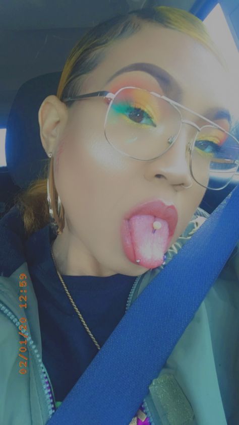 Tongue piercing, snack eyes, makeup Double Tounge Piercing Horizontal, Fake Tongue Piercing, Surface Tongue Piercing, Sideways Tongue Piercing, Vertical Tongue Piercing, Horizontal Tongue Piercing, Frog Eyes Piercing Tongue, Tongue Piercing Tumblr, Snake Eye And Regular Tongue Piercing