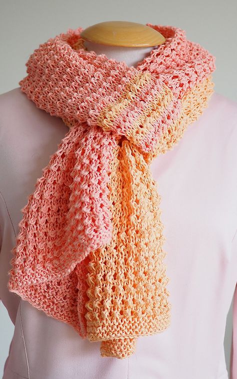 Primavera Scarf - Free Knitting Pattern Easy Scarf Knitting Patterns, Knitting Patterns Free Scarf, Beginner Knitting Patterns, Scarf Knit, Cowl Knitting Pattern, Free Scarf, Shawl Knitting Patterns, Scarf Knitting Patterns, Loop Scarf