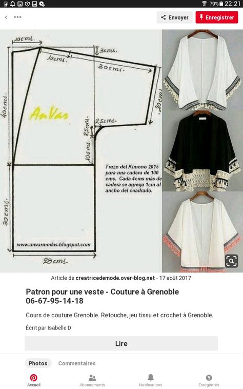 Pola Kardigan, Kimono Diy, Diy Kimono, Diy Shirts, Sewing Clothes Women, Sewing Tutorials Clothes, Diy Blouse Pattern, Kimono Pattern, Couture Mode