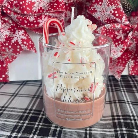 Peppermint Candles, Sweet Candles, Christmas Prep, Dessert Candles, Dripping Candles, Aroma Candle, Food Candles, Winter Candle, Peppermint Mocha