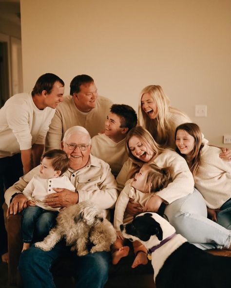 My entire world in one photo ❤️❤️❤️ Thabks @loyandcophotography for this beautiful gift. I will cherish these forever and ever. #minnesotablogger #familyphotos #motherhoodblogger #lifestyleblogger Multi Family Photo Shoot Poses, Family Photoshoot With Grandma, Large Family Photos Indoor, Big Family Christmas Photoshoot, Extended Family Pictures Indoor, Grandparent Family Photos, Teen Family Portraits, Family Indoor Photoshoot, Adult Family Photo Shoot Ideas